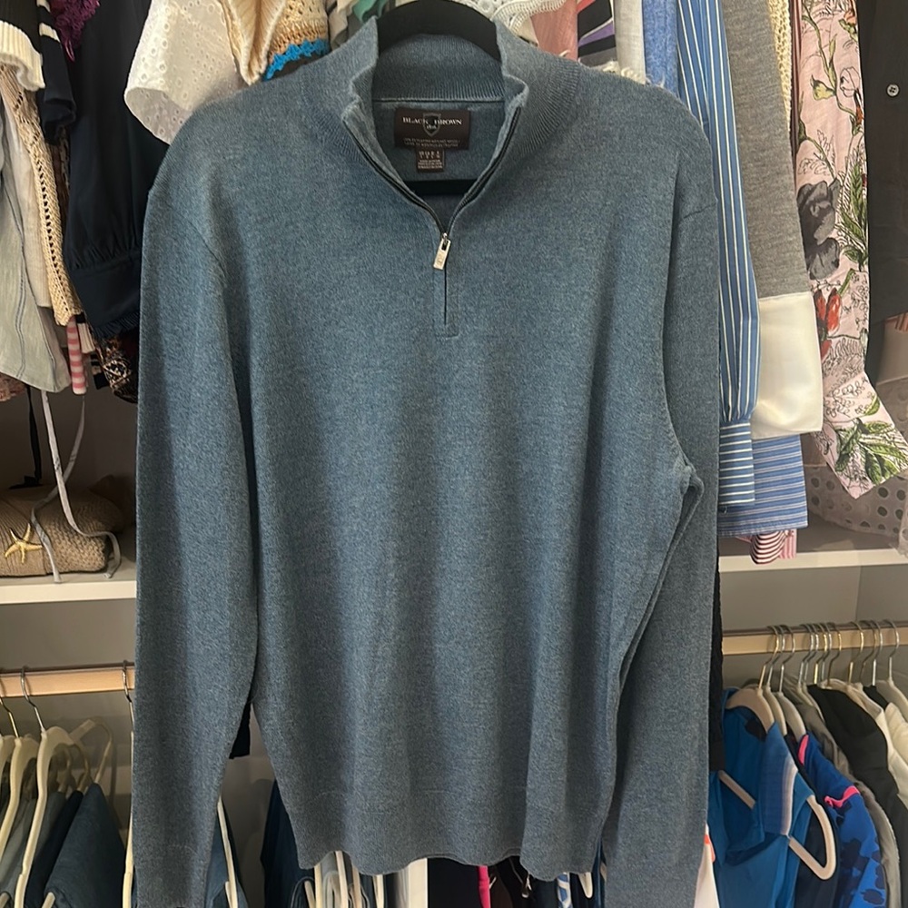 Black Brown 1826 Blue Zip-Up Sweater